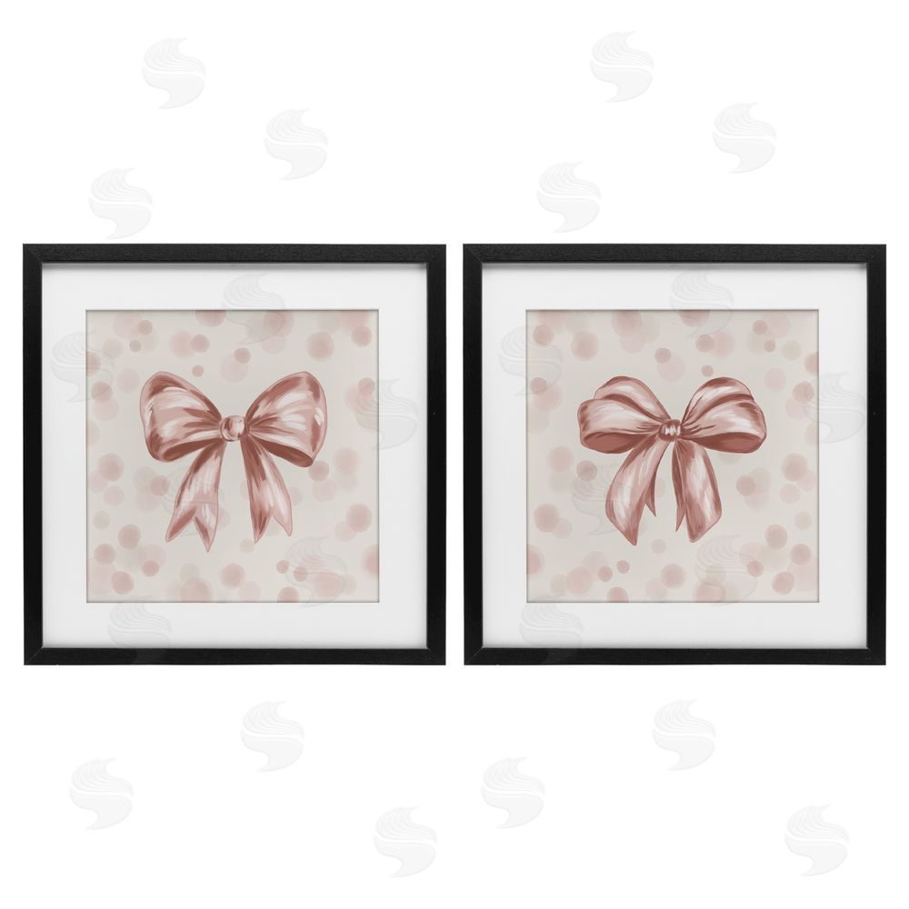 Kristen Dalpiaz Sweetest Bow Neutrals Black Framed Print Under Glass Set