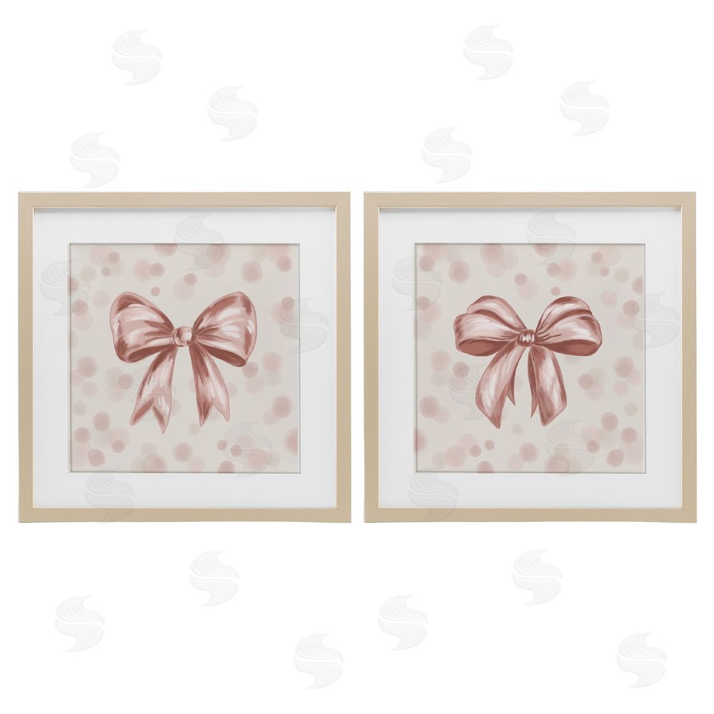 Kristen Dalpiaz Sweetest Bow Neutrals Birch Framed Print Under Glass Set