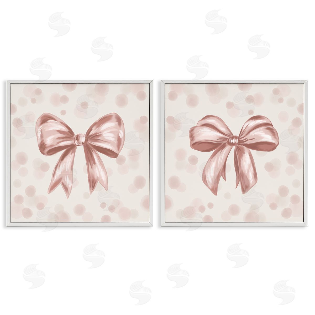 Kristen Dalpiaz Sweetest Bow Neutrals White Frame Giclee Art Set