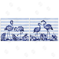 Paul Brent | Brushstroke Flamingos & Stripes