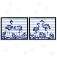 Paul Brent | Brushstroke Flamingos & Stripes