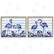 Paul Brent | Brushstroke Flamingos & Stripes