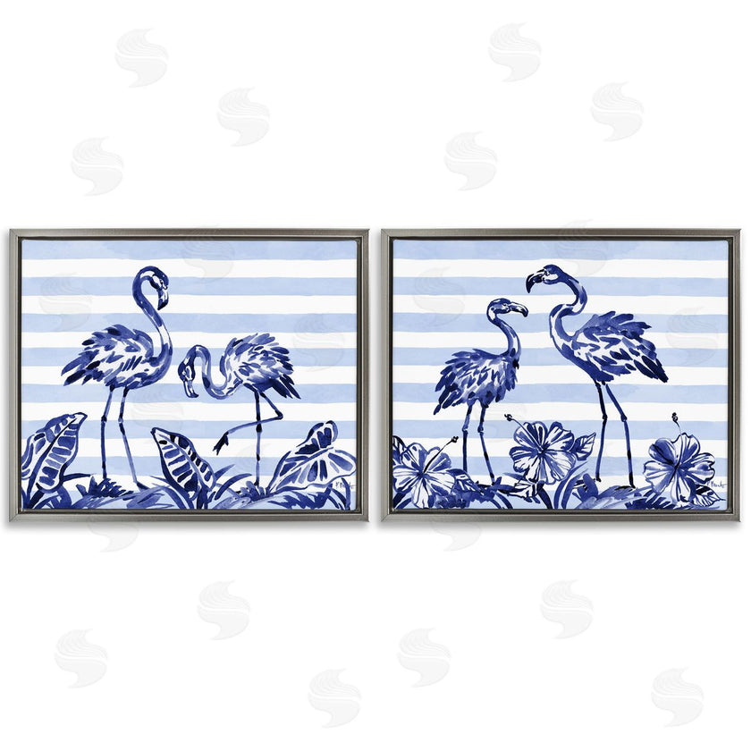 Paul Brent | Brushstroke Flamingos & Stripes