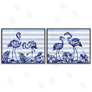Paul Brent | Brushstroke Flamingos & Stripes