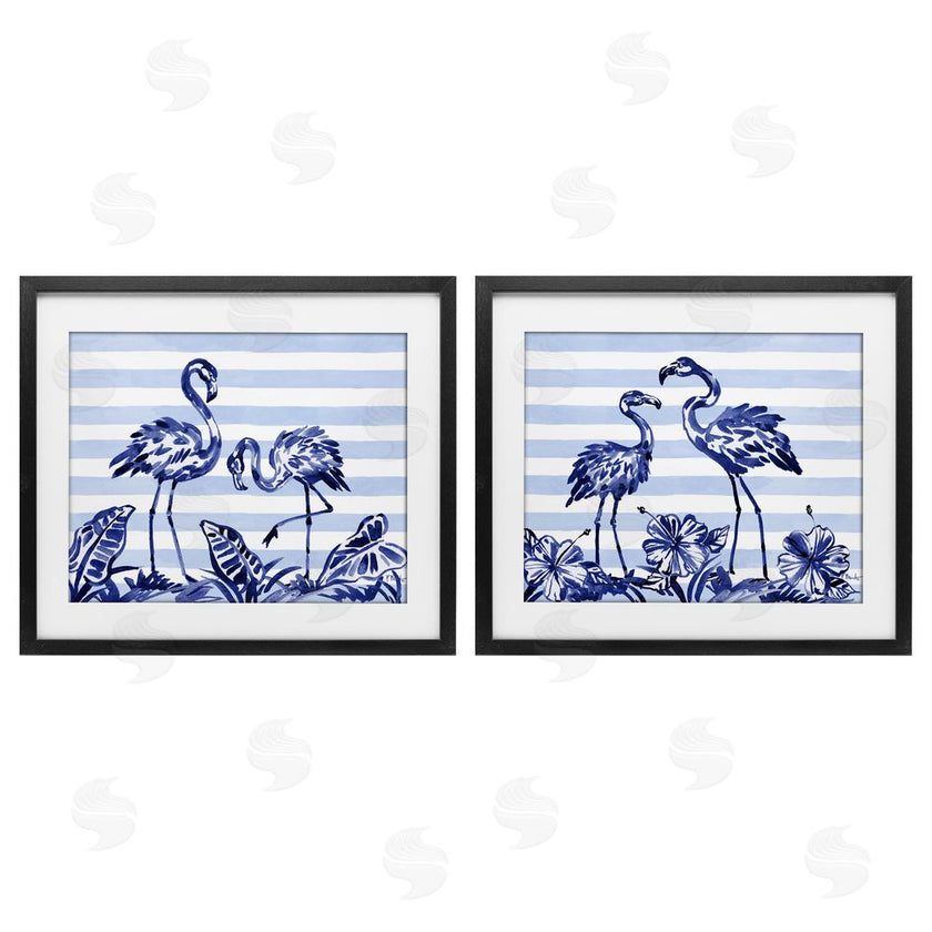 Paul Brent | Brushstroke Flamingos & Stripes