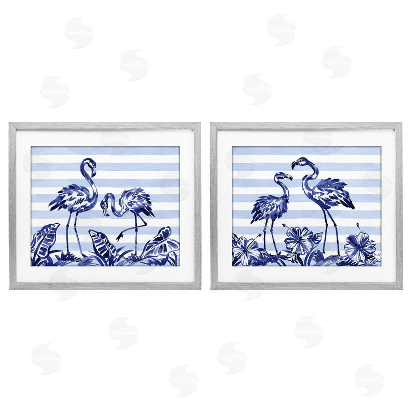 Paul Brent | Brushstroke Flamingos & Stripes