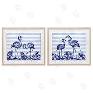 Paul Brent | Brushstroke Flamingos & Stripes