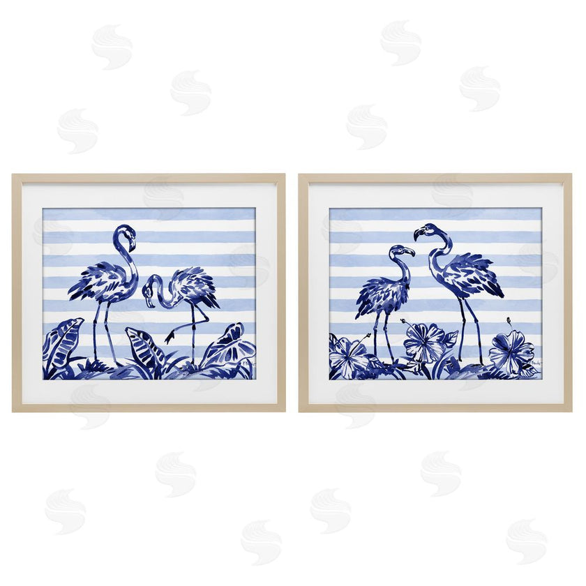 Paul Brent | Brushstroke Flamingos & Stripes