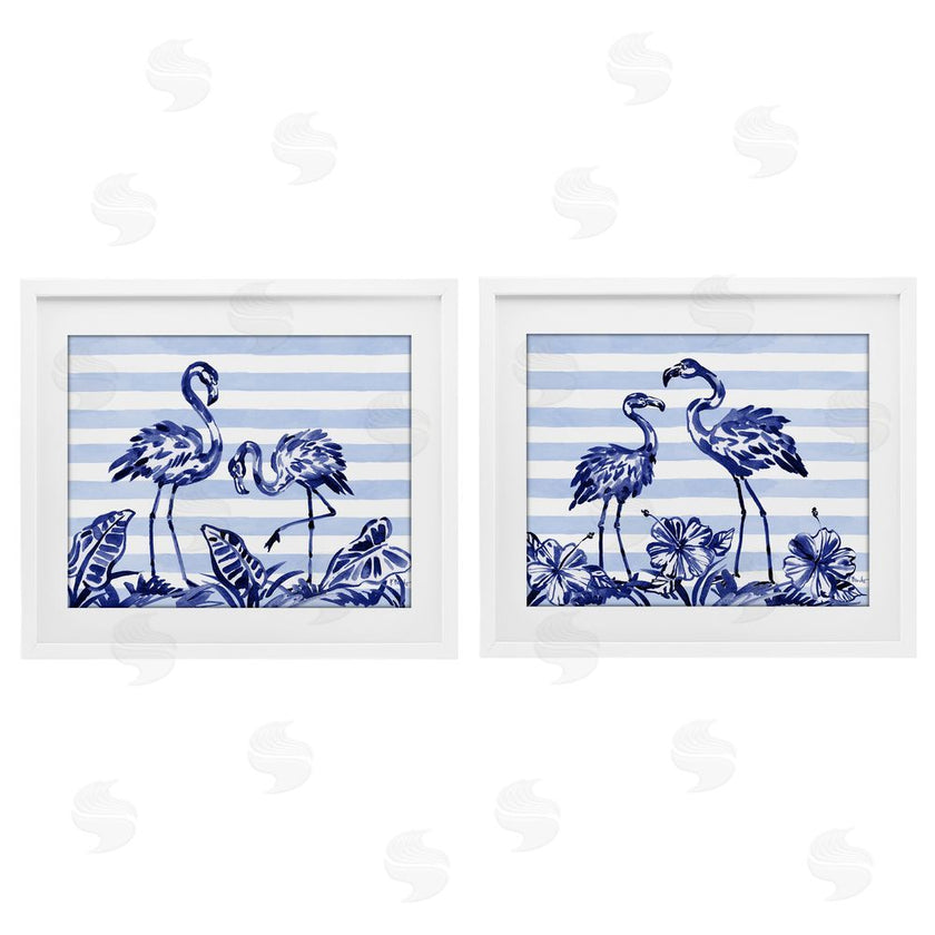 Paul Brent | Brushstroke Flamingos & Stripes