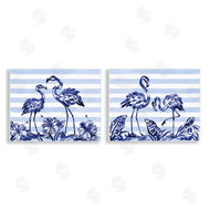 Paul Brent | Brushstroke Flamingos & Stripes