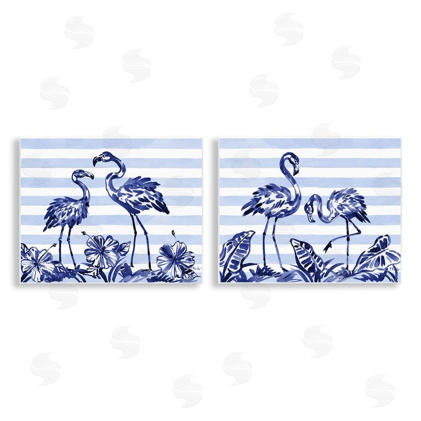 Paul Brent | Brushstroke Flamingos & Stripes