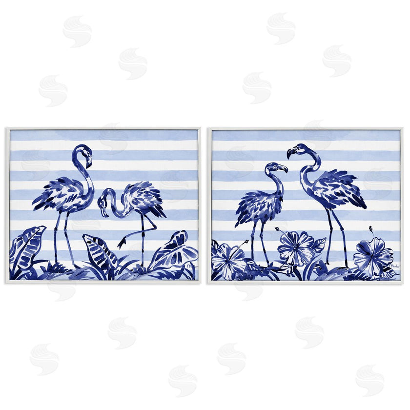 Paul Brent | Brushstroke Flamingos & Stripes