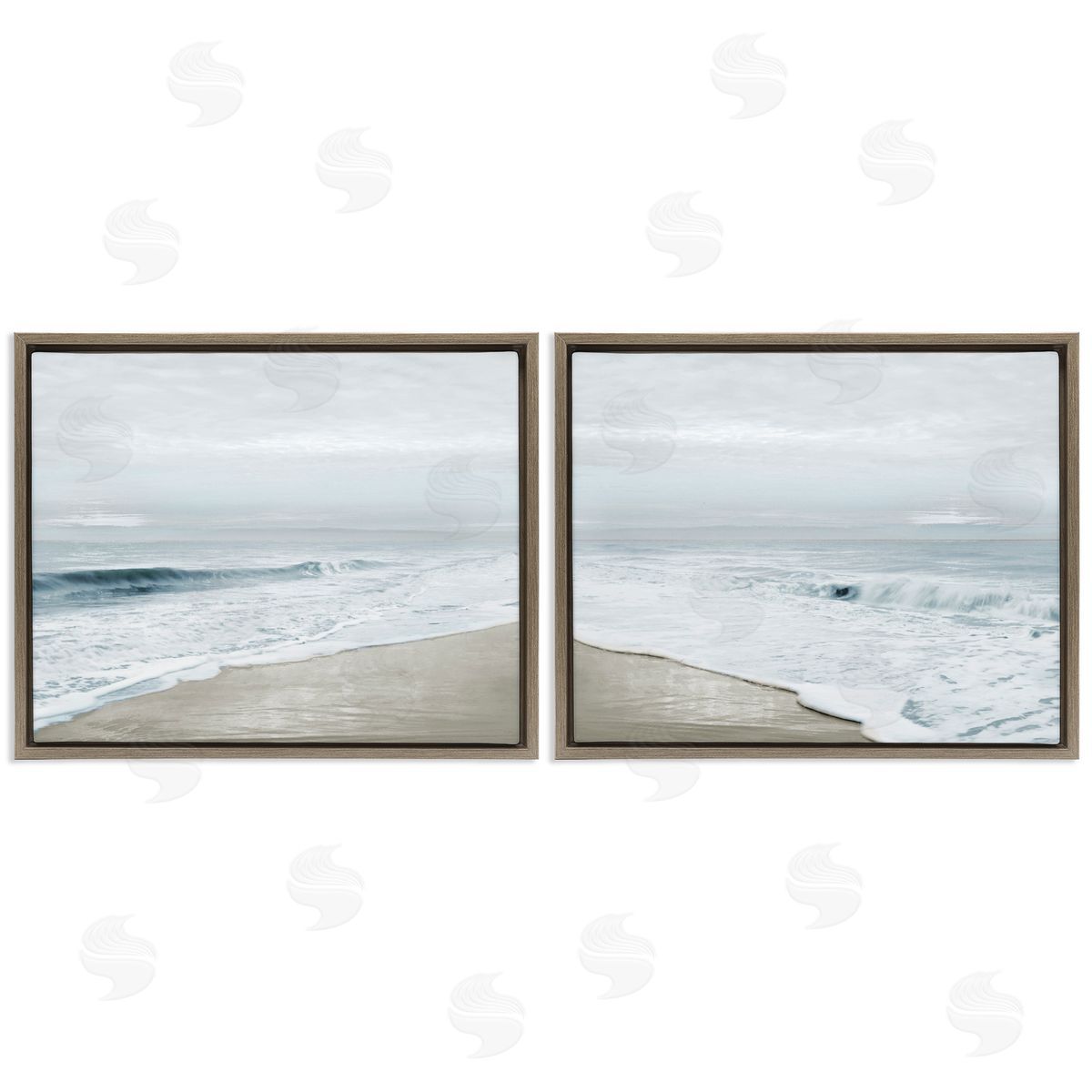 Natalie Carpentieri Morning Bliss Coastline Brown Floating Frame Canvas Art Set