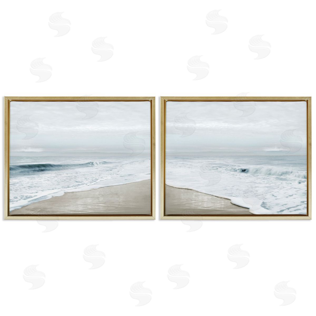 Natalie Carpentieri Morning Bliss Coastline Gold Floating Frame Canvas Art Set