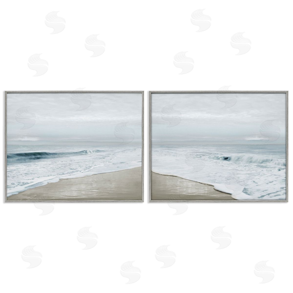 Natalie Carpentieri Morning Bliss Coastline Gray Framed Giclee Art Set
