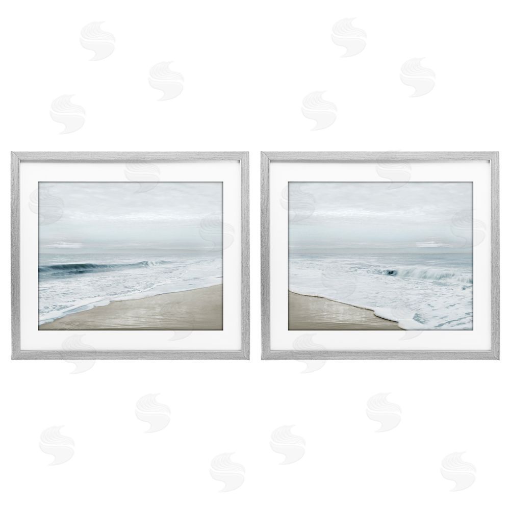 Natalie Carpentieri Morning Bliss Coastline Gray Framed Print Under Glass Set