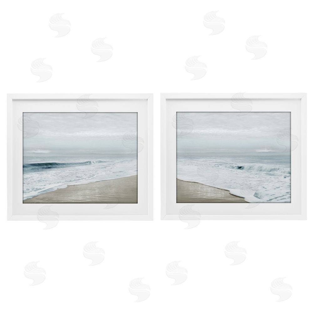 Natalie Carpentieri Morning Bliss Coastline White Framed Print Under Glass Set