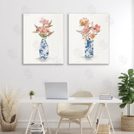 Carol Robinson | Chinoiserie Florals Pink Bouquets