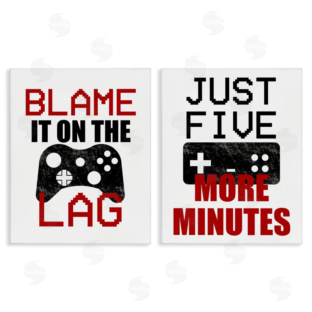 Kim Allen Funny Gamer Phrases Canvas Wall Art Print