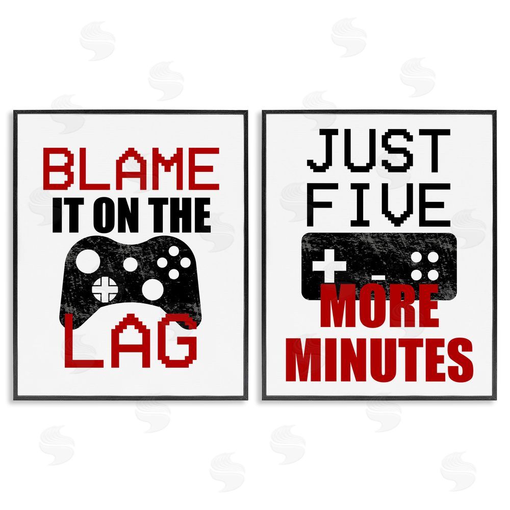 Kim Allen Funny Gamer Phrases Black Framed Giclee Wall Art Print