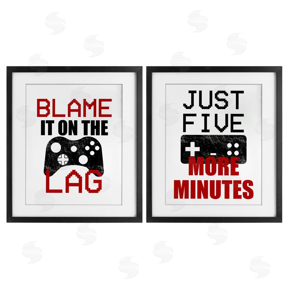 Kim Allen Funny Gamer Phrases Black Framed Print Under Glass with White Mat Wall Art