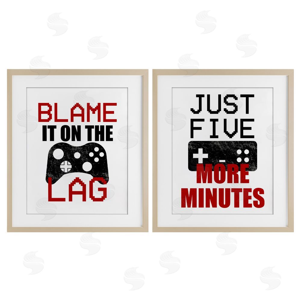 Kim Allen Funny Gamer Phrases Birch Framed Print Under Glass with White Mat Wall Art