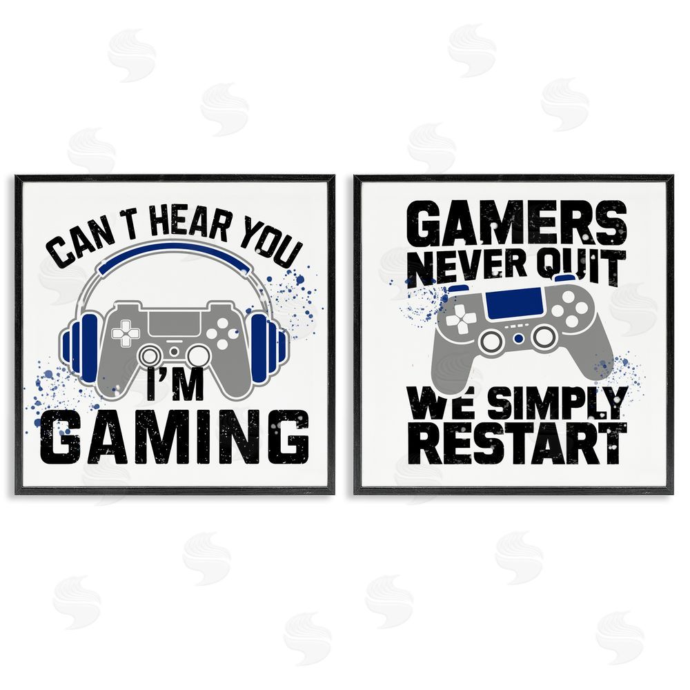 Kim Allen Gamer Culture Phrases Black Framed Giclee Wall Art Print