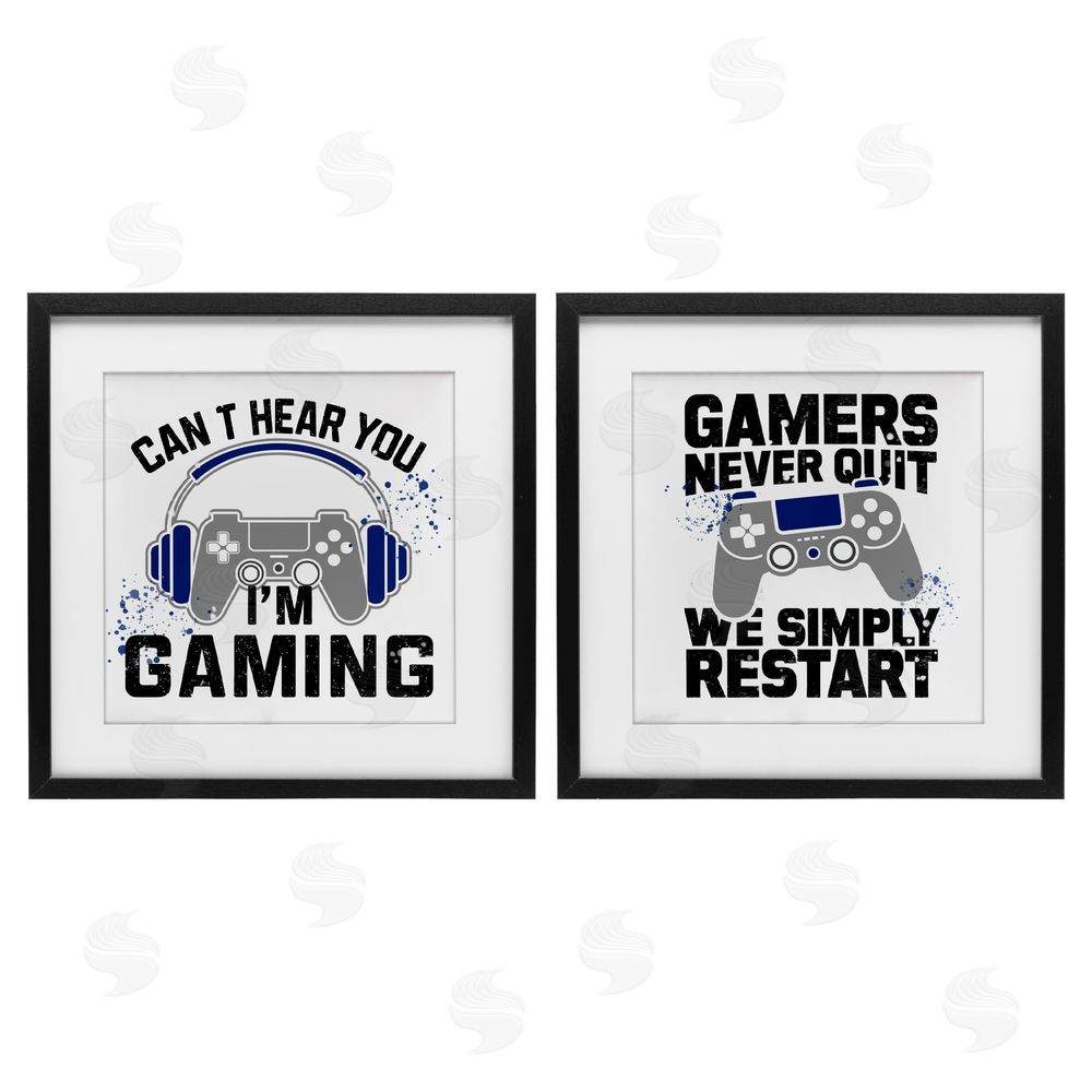 Kim Allen Gamer Culture Phrases Black Framed Print Under Glass with White Mat Wall Art