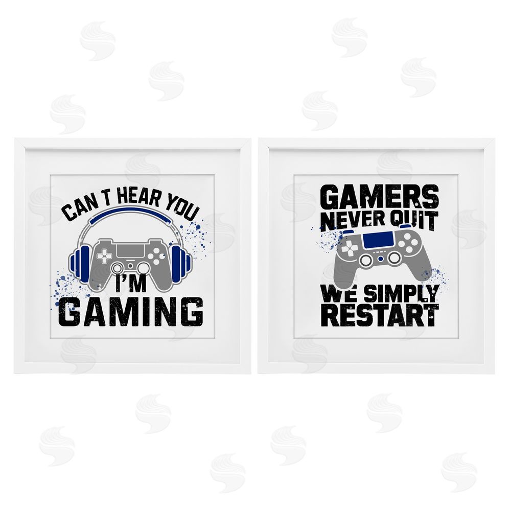 Kim Allen Gamer Culture Phrases White Framed Print Under Glass with Mat Wall Art