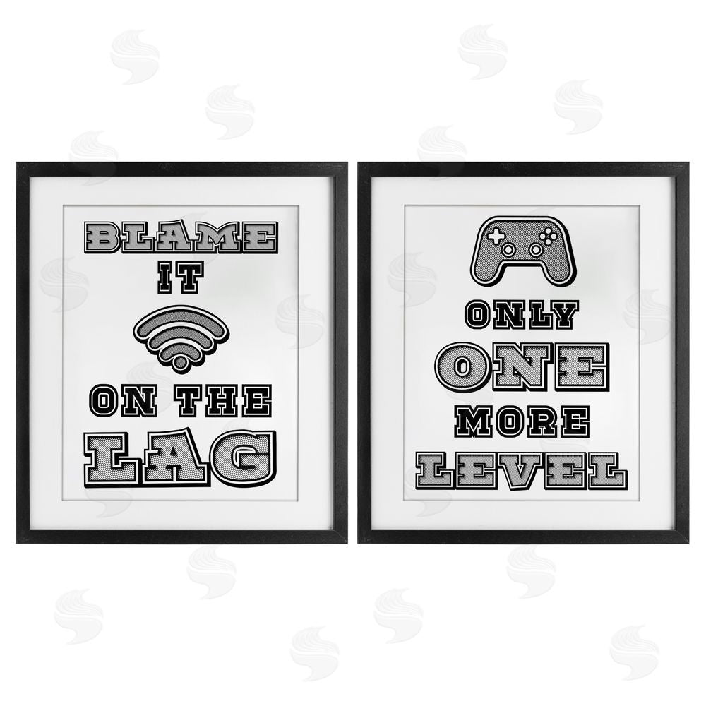 Marcus Prime Black & White Gamer Quotes Black Framed Print Under Glass with White Mat Wall Art