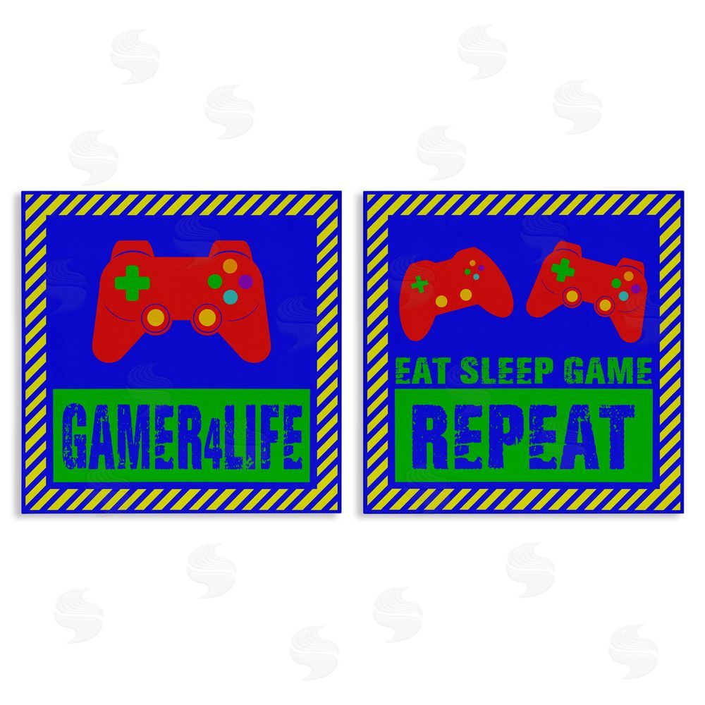 Marcus Prime Gamer Quotes with Stripes Canvas Wall Art Print