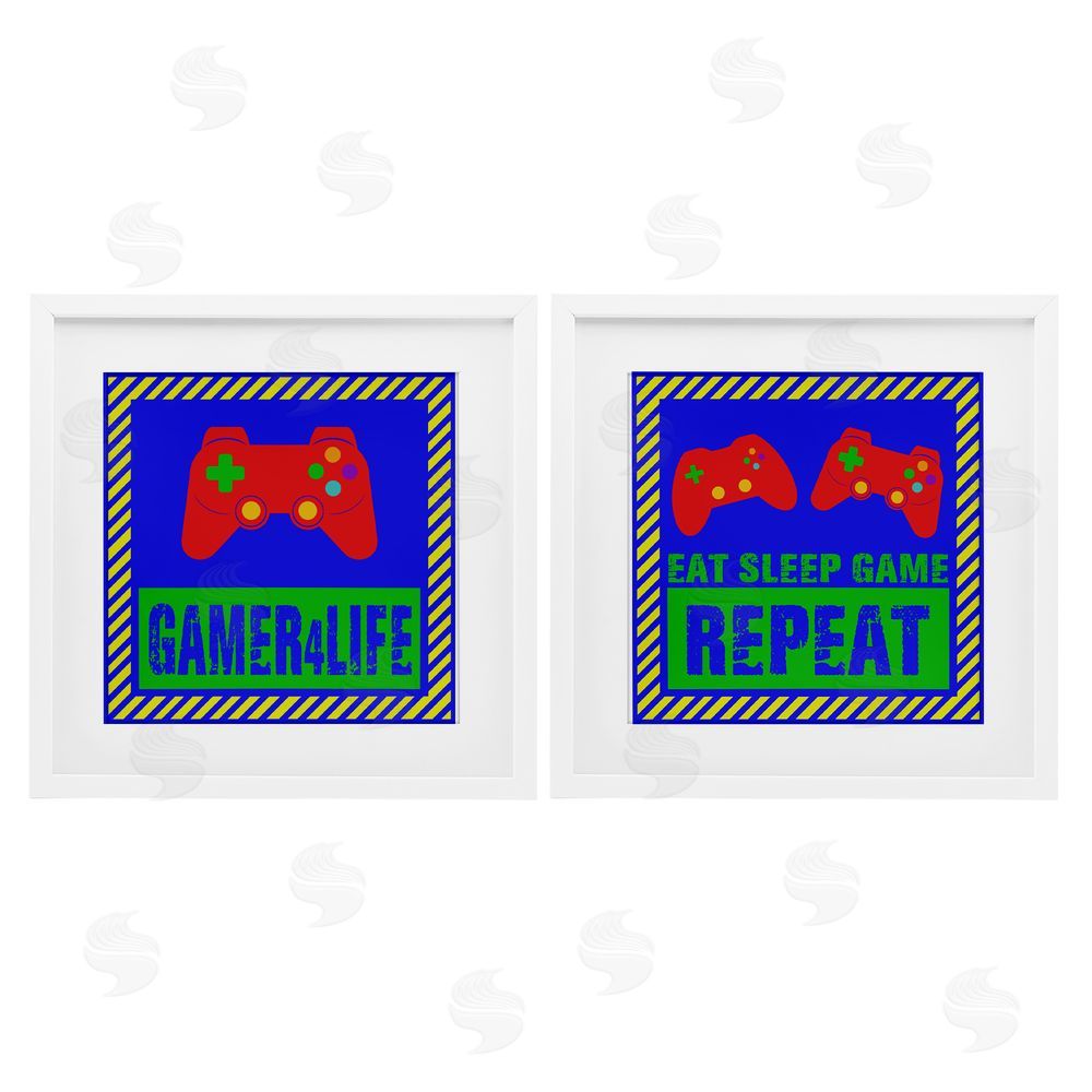 Marcus Prime Gamer Quotes with Stripes White Framed Print Under Glass with Mat Wall Art