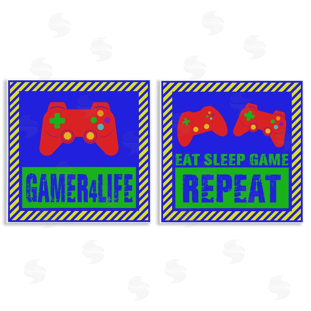 Marcus Prime Gamer Quotes with Stripes Wall Plaque Art Print