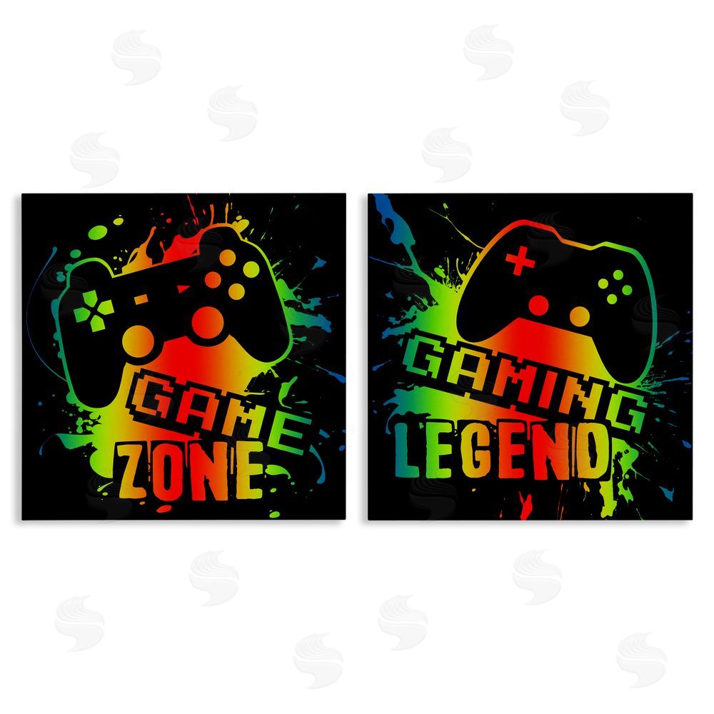 Marcus Prime Gradient Gaming Phrases Canvas Wall Art Print