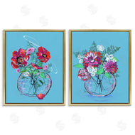 Susan Lugar | Vivid Flower Vases on Blue
