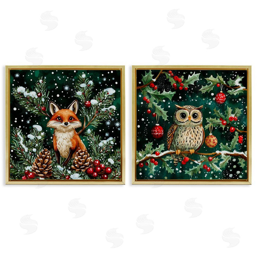 Yen | Winter Snowfall Fox & Owl