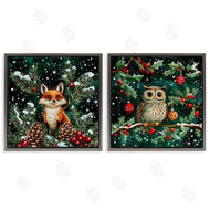 Yen | Winter Snowfall Fox & Owl