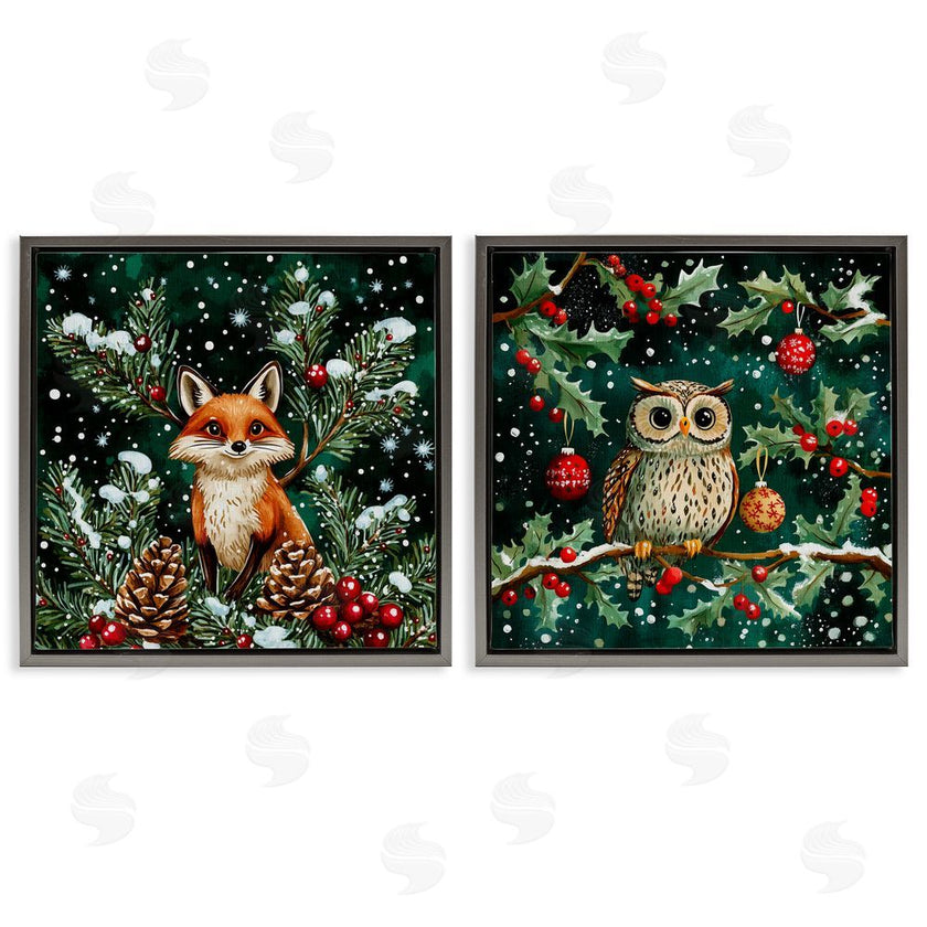 Yen | Winter Snowfall Fox & Owl