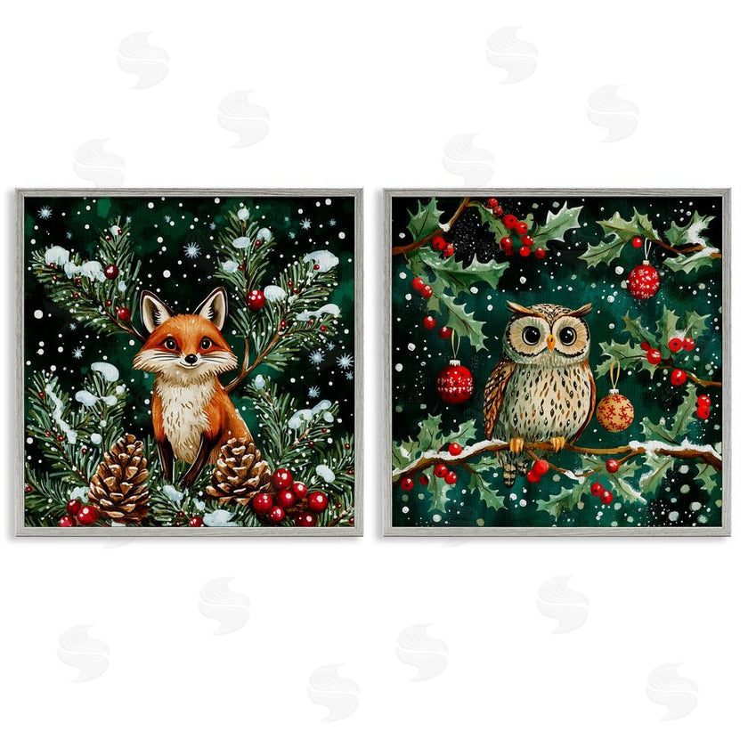 Yen | Winter Snowfall Fox & Owl
