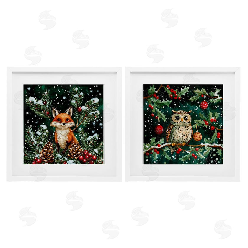 Yen | Winter Snowfall Fox & Owl