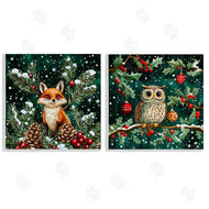 Yen | Winter Snowfall Fox & Owl