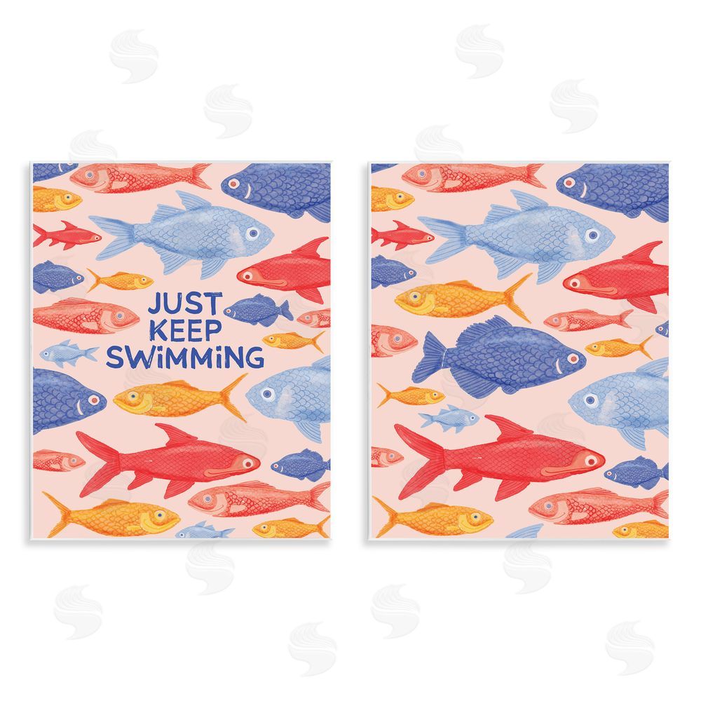 The Paper Curator Just Keep Swimming Motivating Fish Wall Plaque Art Print