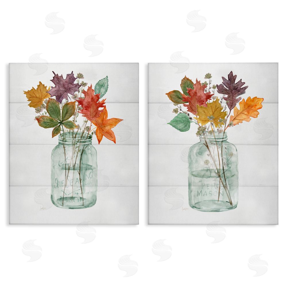 Livi Finn Harvest Home Leaf Vases Canvas Wall Art Print