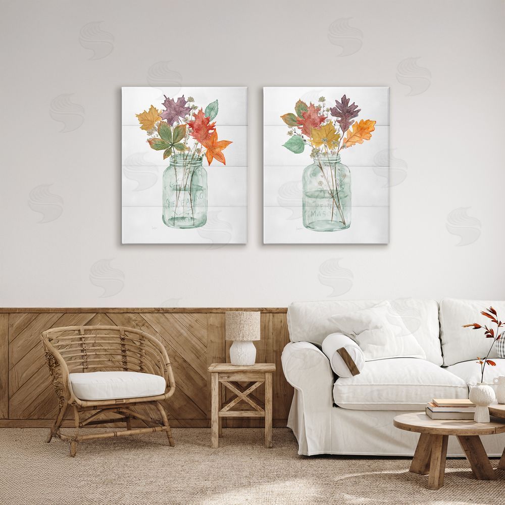 Livi Finn Harvest Home Leaf Vases Canvas Art on Wall