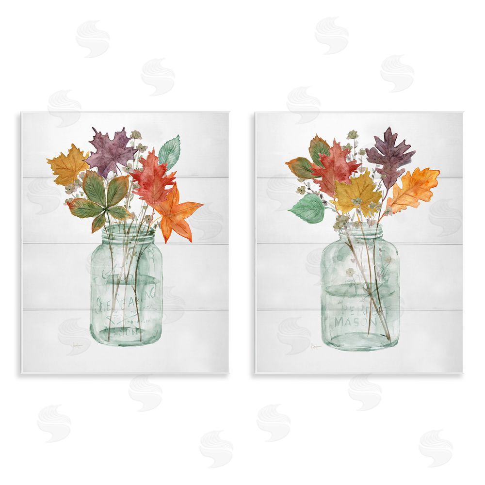Livi Finn Harvest Home Leaf Vases Wall Plaque Art Print