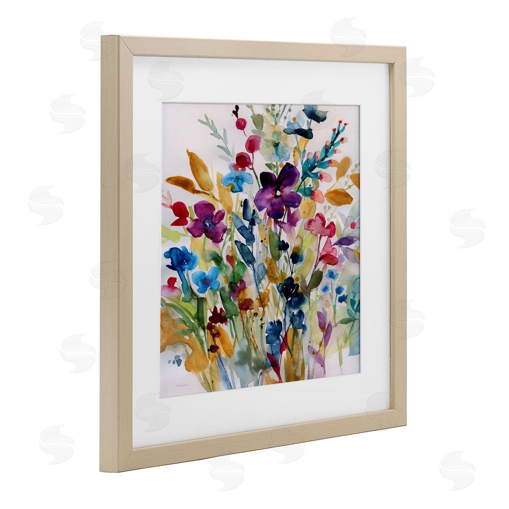 Carol Robinson Garden Jewels Abstract Flowers Birch Framed Print Under Glass Art