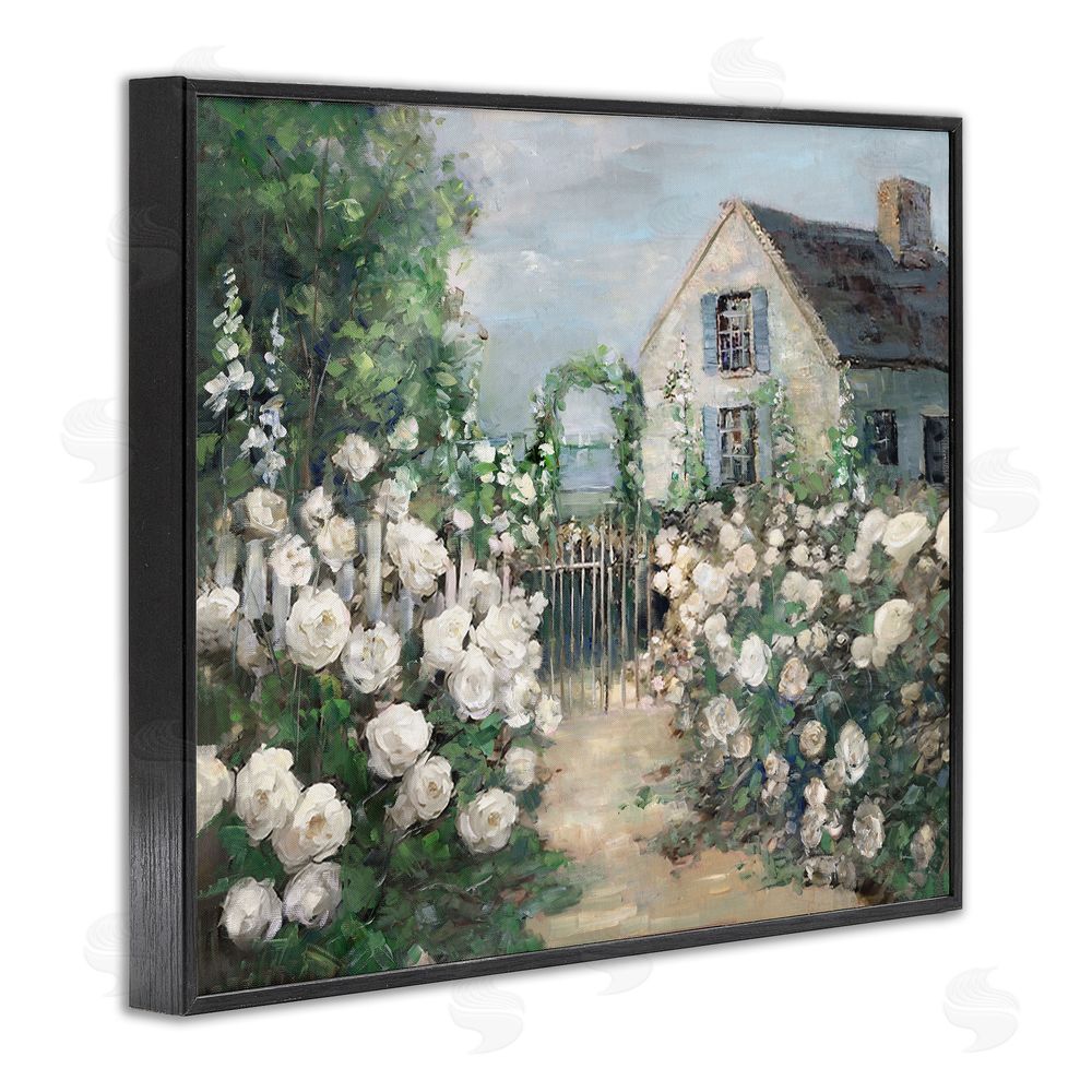 Sally Swatland Cottage at the Coast Black Framed Giclee Art Print