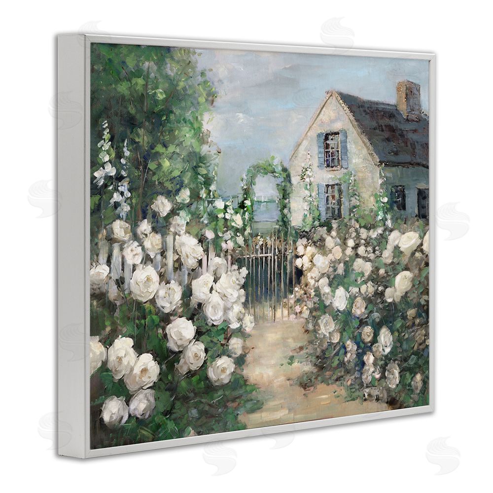 Sally Swatland Cottage at the Coast White Frame Giclee Art Print