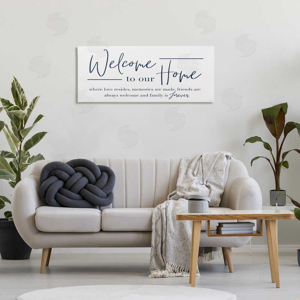 Natalie Carpentieri Welcome Family is Forever Printed Wall Art in Room