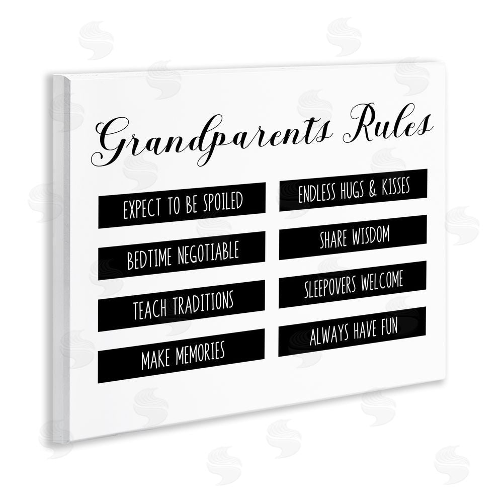 CAD Designs Grandparent's Rules Modern List Wall Plaque Art Print